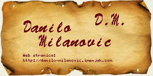 Danilo Milanović vizit kartica